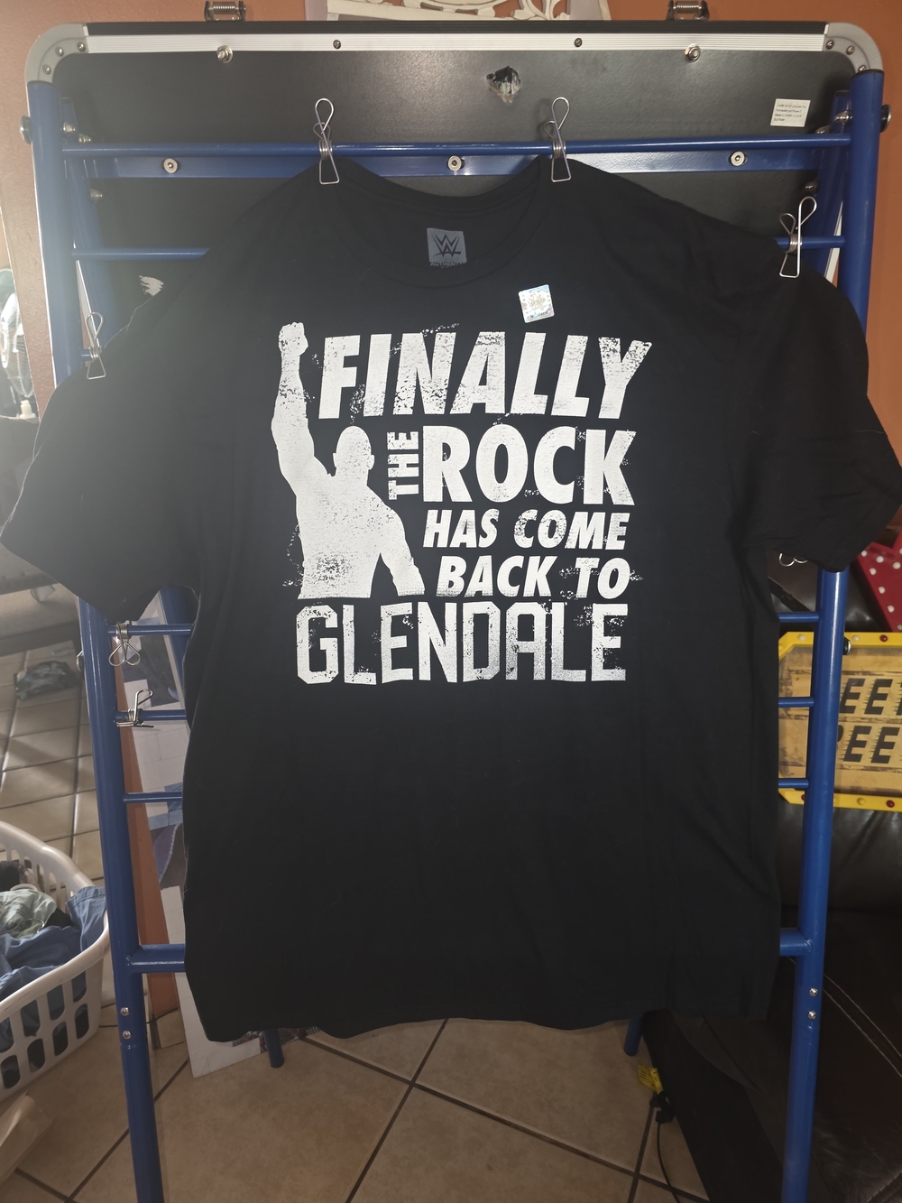 Men's Black Graphic Tee - Finally The Rock Has Come Back To Glendale